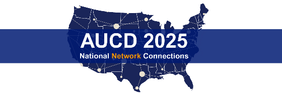 This image is a graphic design featuring a map of the United States in dark blue with interconnected nodes symbolizing a network. Overlaid on the map is a dark blue horizontal banner containing the text: