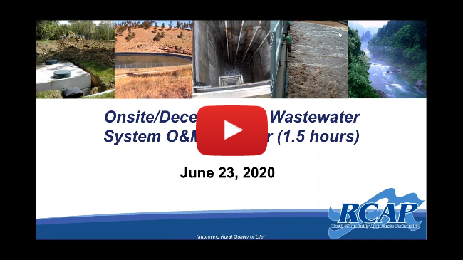 Onsite-Decentralized Wastewater System O&M Webinar (1.5 hours)