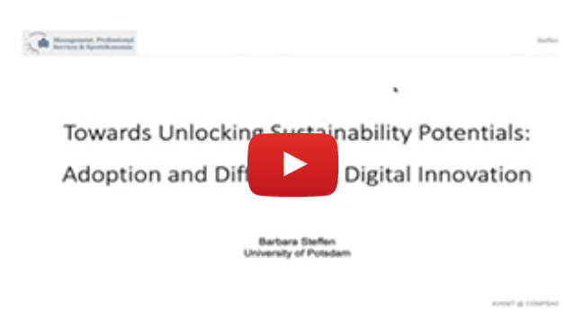 Towards Unlocking Sustainability Potentials – Adoption and Diffusion of Digital Innovation