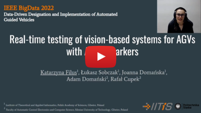 Real-time testing of vision-based systems for AGVs with ArUco markers