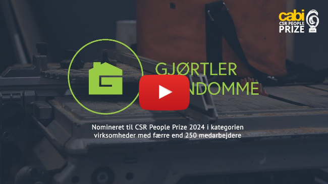 Gjørtler Ejendomme er nomineret til CSR People Prize 2024 Gjørtler Ejendomme er nomineret til CSR People Prize 2024