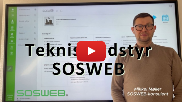 Teknisk udstyr i SOSWEB