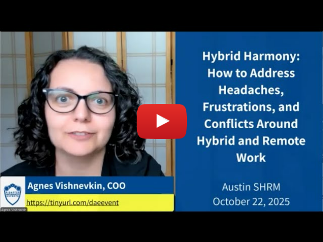 Austin SHRM Hybrid Harmony: How to Address Headaches, Frustrations, and Conflicts Around Hybrid Work