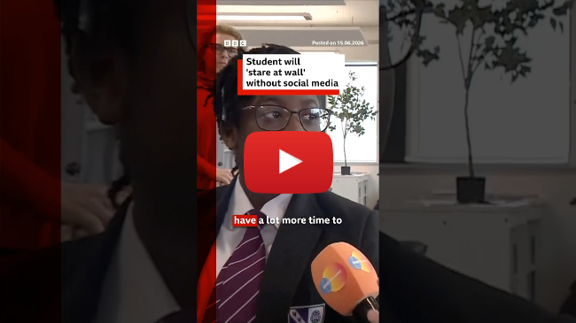 Student says she'll 'stare at a wall' without social media #BBCNews